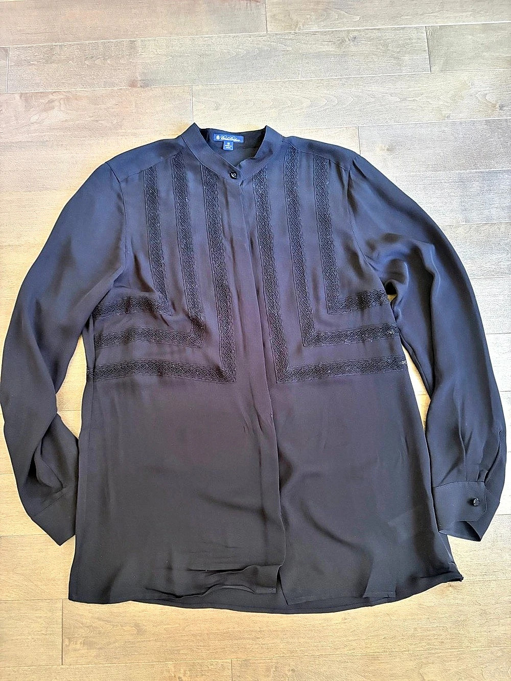 Brooks Brothers Black Silk5 Blouse Size 12